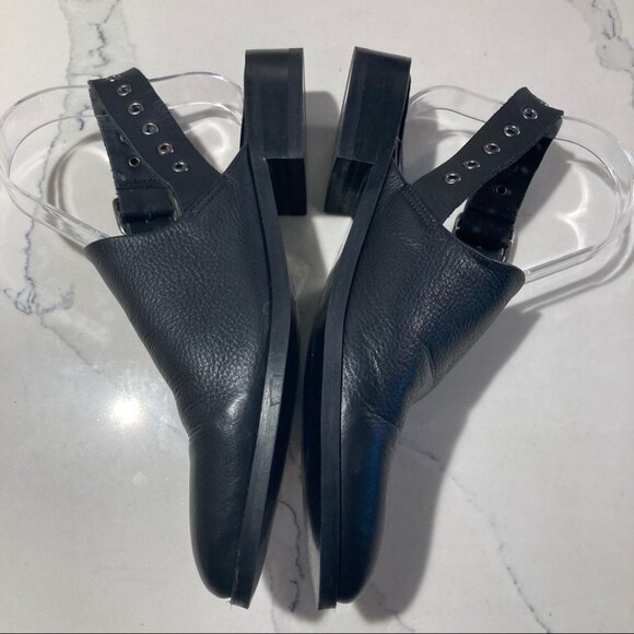 LA FEE Sz 39 Leather Slingback Mules with Buckle Closure NWOT - Picture 4 of 12